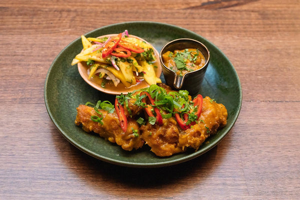 Fried Chicken with Mango and Chilli Glaze